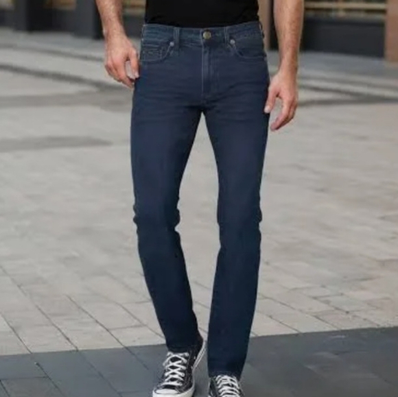 NWT Ethanol Brand Men's Blue Slim Straight Jeans Size 34x32 - Picture 3 of 5